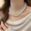 Mermaid Princess Double Pearl Wrap Necklace Retro Pearl Necklace Women's Fashion Versatile Temperament