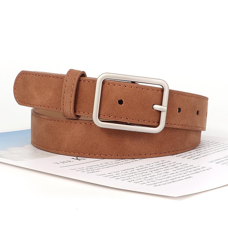 Simple Versatile Square Buckle Pu Leather Belt Fashion For Students