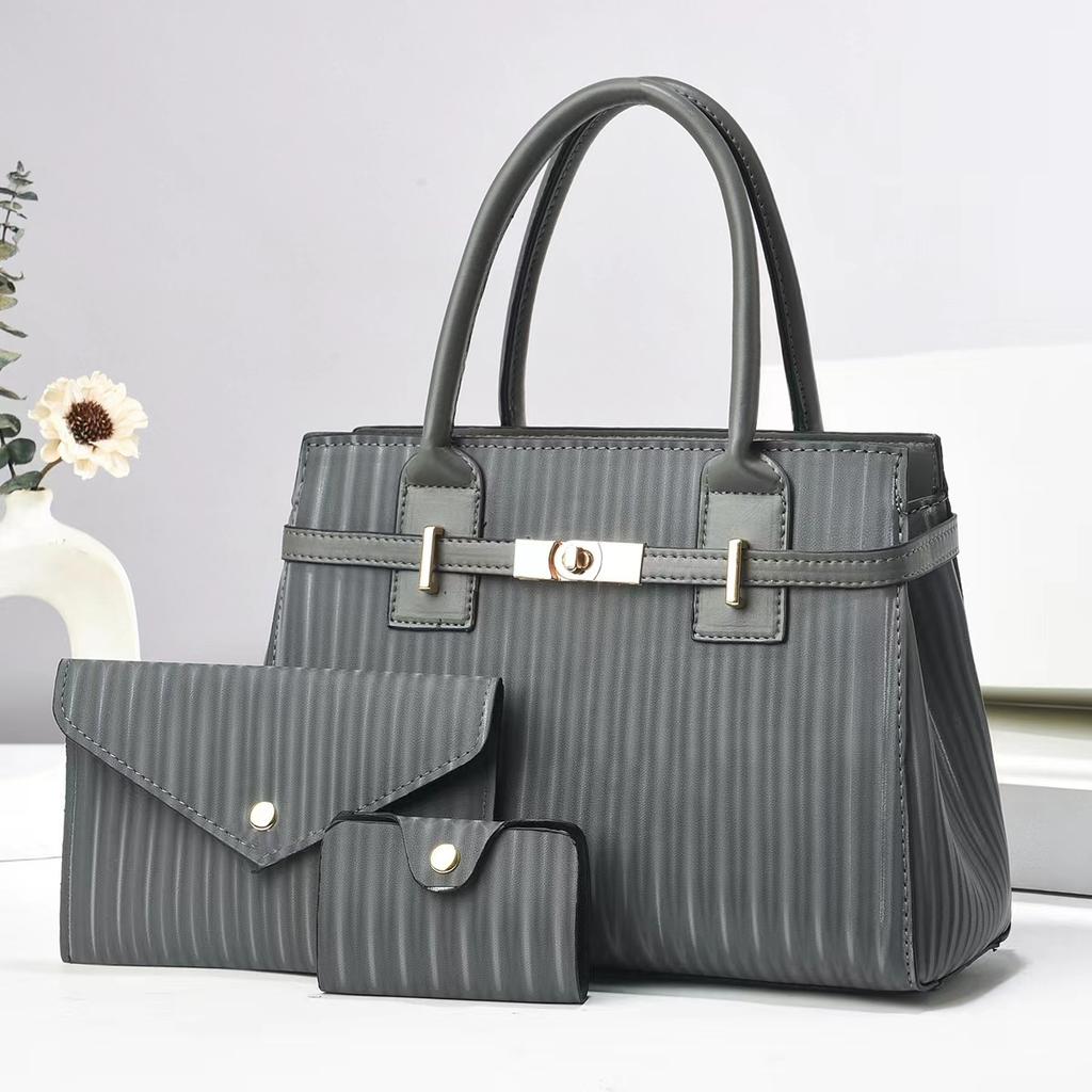 Neue dreiteilige Mutter-Kind-Tasche Modische Handtasche Trendige Textur Schultertasche Vielseitige vertikale geprägte Umhängetasche