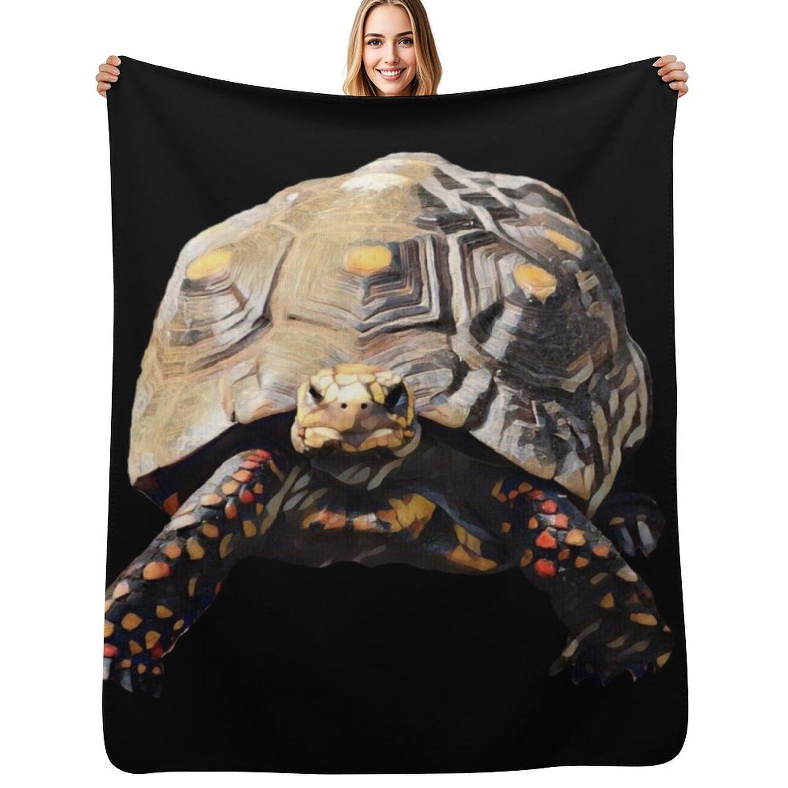 

RedFooted Tortoise Throw Blanket Fluffy Cozy Throw Blanket for Home Decor 102x76cm(40x30in)