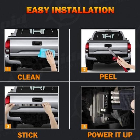 60-Zoll LED-Lichtleiste für die Heckklappe, Brems- und Rückfahrstreifen für Chevrolet Silverado 1500