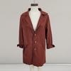 Winter Women Wool Coat Mid Length Overcoat Loose Turn Down Collar Single Breasted Long Sleeves Solid Color Pockets Jacket for Commuting Dating