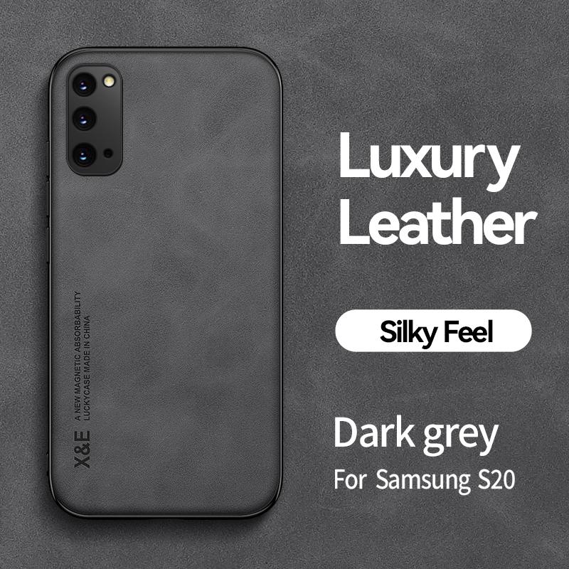 Luxusní kožené pouzdro pro Samsung Galaxy S20 Ultra FE S11E S10E S11 S10 S9 S8 Plus Nárazuvzdorný kovový kryt držáku plechu