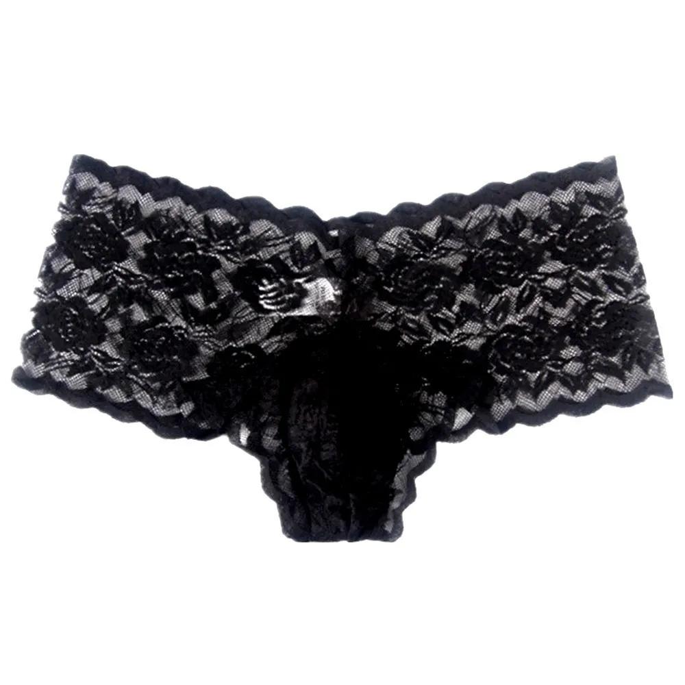 Mens Underwear Lace Thong Enhance Pouch Bikini Briefs Pants