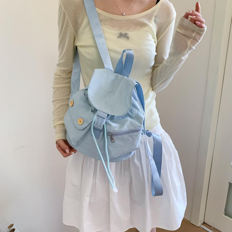 Student Class Backpack Women's 2025 Summer Korean Edition Fashion Casual Small Backpack Niche Canvas Flip Backpack