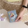 Cute Cartoon Cupcake Short Wallet Multi-card Slot Embroidery Coin Purses Leather Money Bag Women