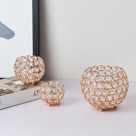 Dekorativní svícen Nádoba na svíčku Krásně okouzlující vykládané kamínky Potřeby pro domácnost