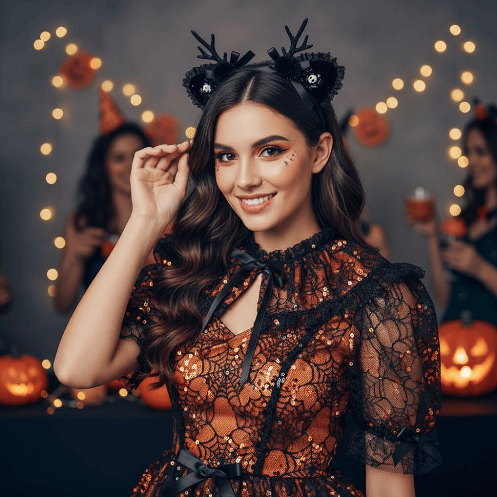 Black Headdress Halloween Hairband Cute Cosplay Headband Party Hair Hoop  Hair Accessories