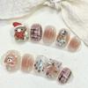 Sticker Christmas Nail Short Round Santa Bear Christmas Tree Powder Bow Blusher