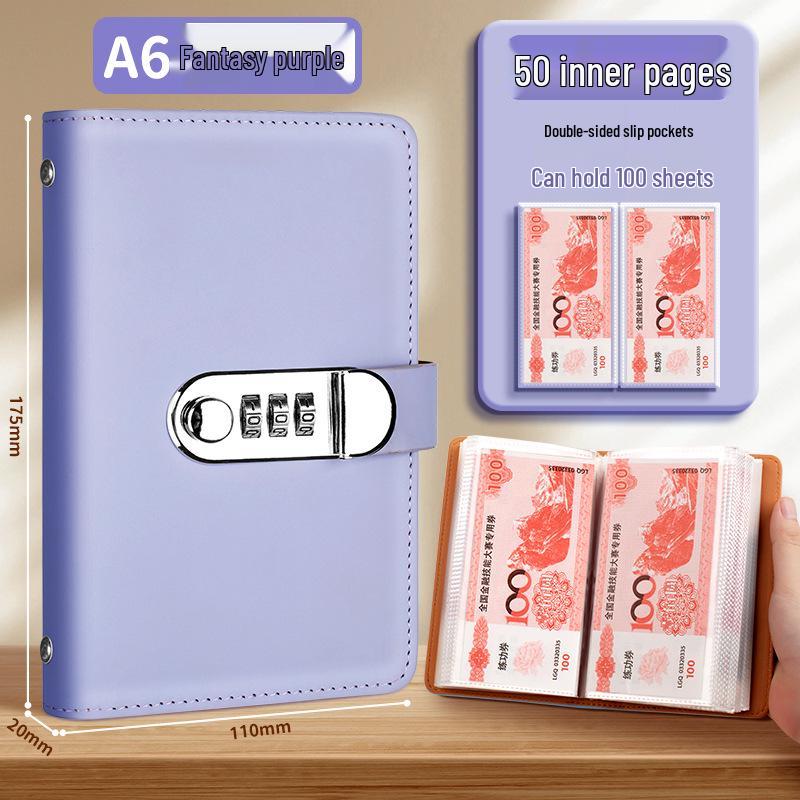 Waterproof Cash Savings Book: Large Capacity Money Storage Album & Banknote Clip