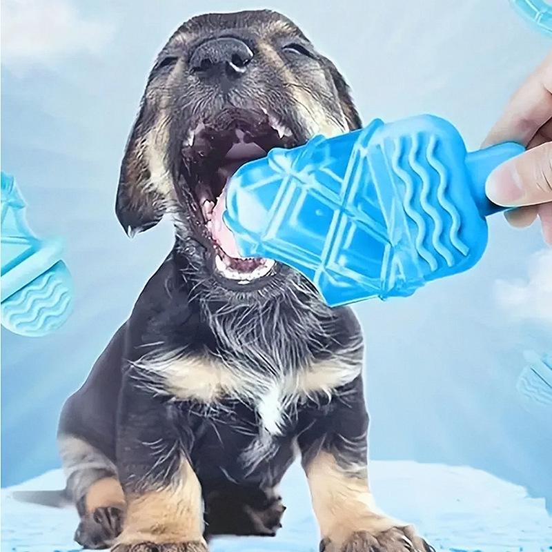 Pet Chew Stick Ice-Freezable Cooling Toy for Dogs - Popsicle Pacifier Ring for Heat & Boredom Relief