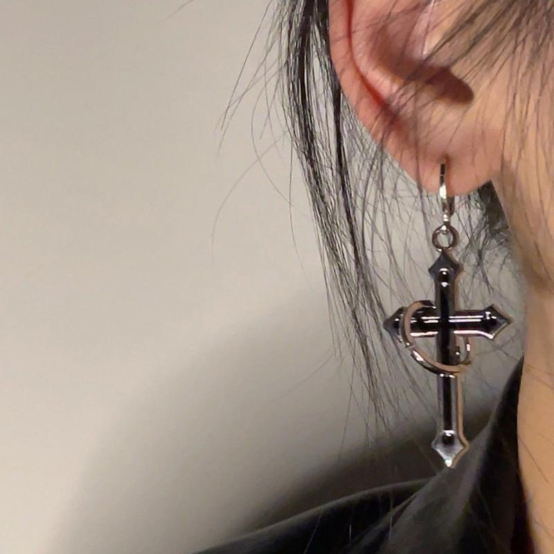 

Винтажные креативные серьги-подвески в виде креста, подходящие для мужчин и женщин, крутые и персонализированные, для повседневной носки и вечеринок, подарки