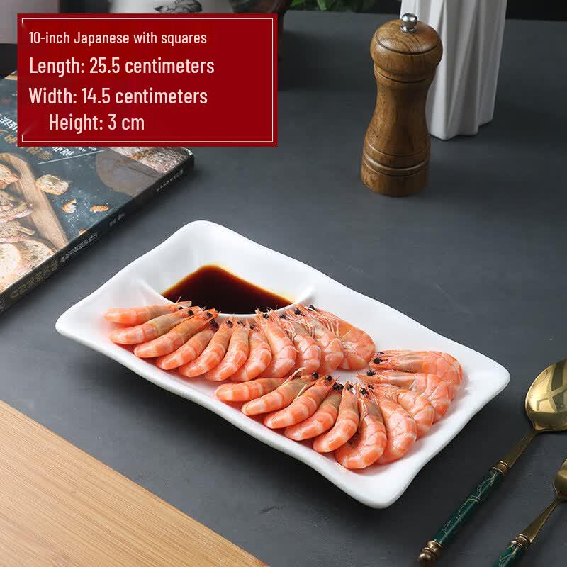10-inch Ceramic Dumpling Plate with Sauce Dish