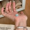 Sea blue Zircon rings for women Gentle style new in Light luxury fashion exquisite engagement ring Zircon