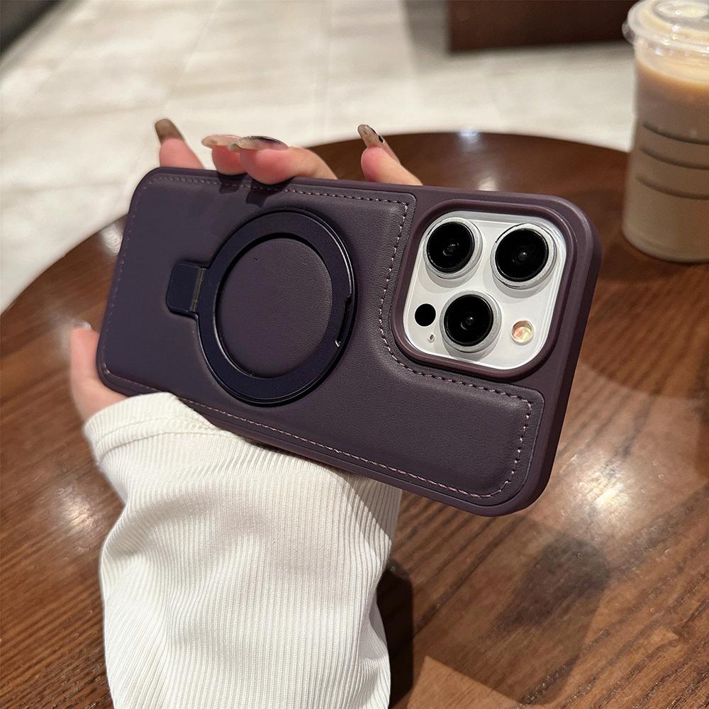 Phone Case for iPhone 13 16 ProMax Case iPhone 16 14 15 ProMax 12 13 ProMax 13 Pro 14 Pro Plain Leather Stand Mobile Phone Case Advanced INS