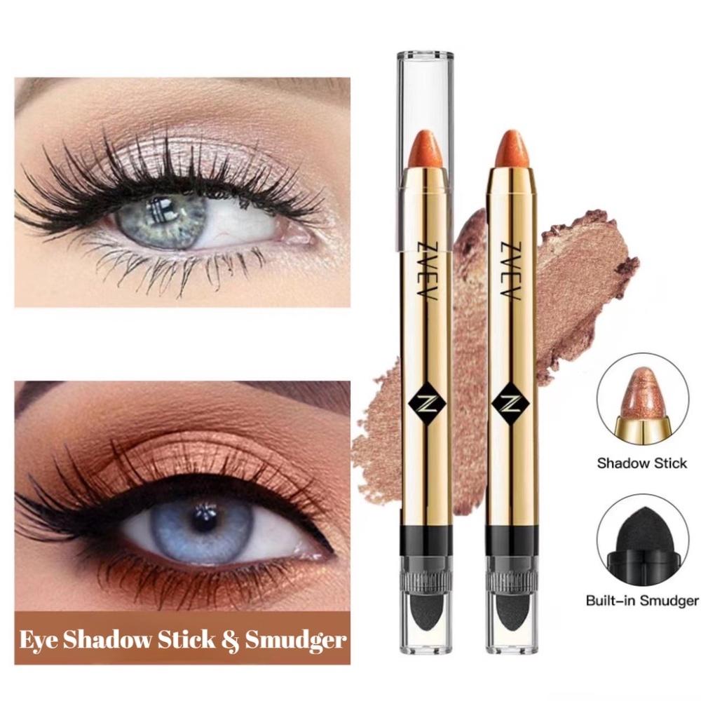Hot 2 In 1 Long Lasting Highlighter & Matte Eyeshadow Stick Smudger Glitter Eyeshadow Pencil Waterproof Eyeshadow Stick Double Ended Eyeshadow Stick
