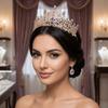 Sparkling Baroque Crystal Crown Elegant Dazzling Baroque Queen Tiaras Vintage Shiny Bridal Wedding Headwear Wedding Bride