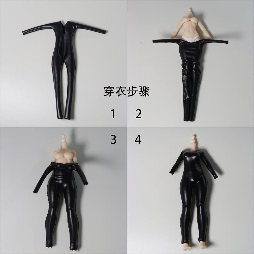[TOYBARJAPAN] DMTOYS Spy Leather Onesie Suit for 112 Scale Action Figures (SHF Girl, etc.) (Body, head, and shoes not included)