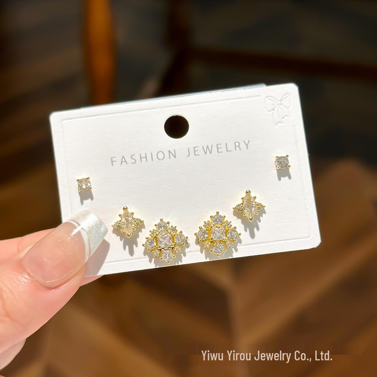 Korean Flower Earrings: S925 Silver, Diamond-Studded, Light Luxury Studs