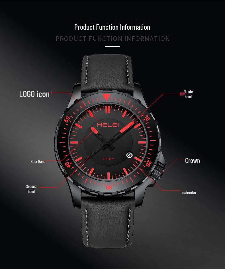 HELEI Swiss Automatic Men's Watch: Luminous, Waterproof, High-End Design