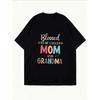 White T Shirt Blessed To Be Called Mom And Grandma Printed Graphic Tee For Women Motherhood Gift Casual Wear