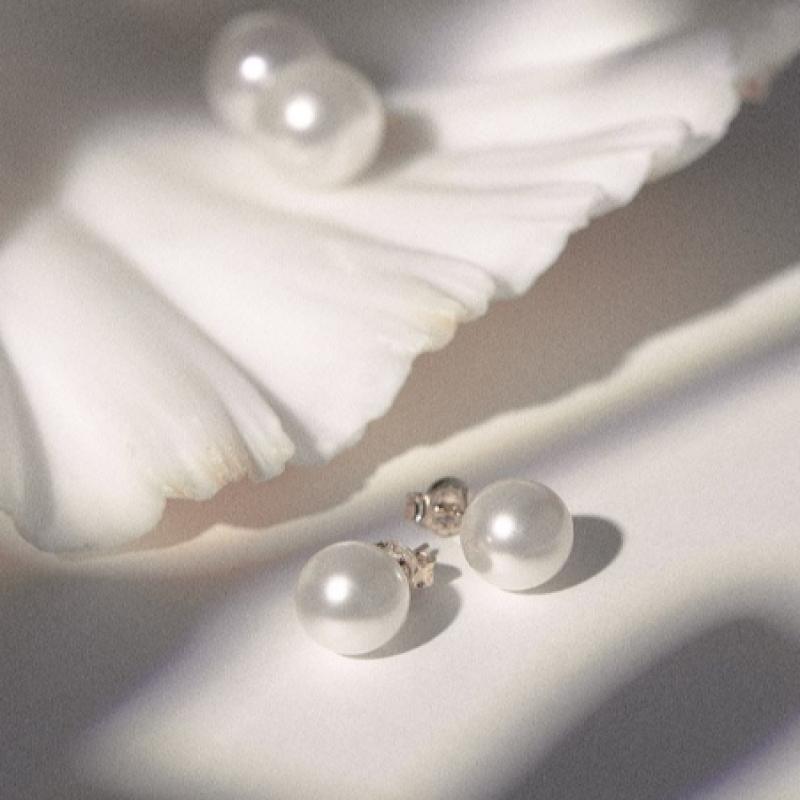 Tani by Minetani Brincos de Pérola Clássicos 14k 10mm