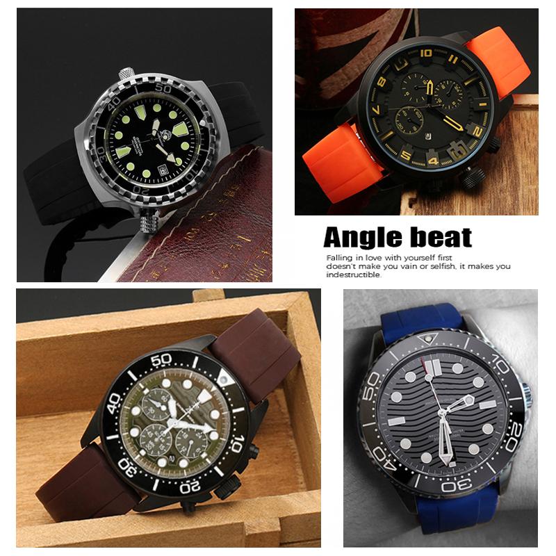 For Omega fossil Citizen Tag Heuer Rolex silicone watchband Quick release rubber strap 20mm 22mm 24mm men Yellow white bracelet