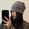 Einfarbige Baggy Mütze für Damen Herbst Winter Warm halten Gestrickte Mütze Hip Hop Punk Pullover Mütze Mütze