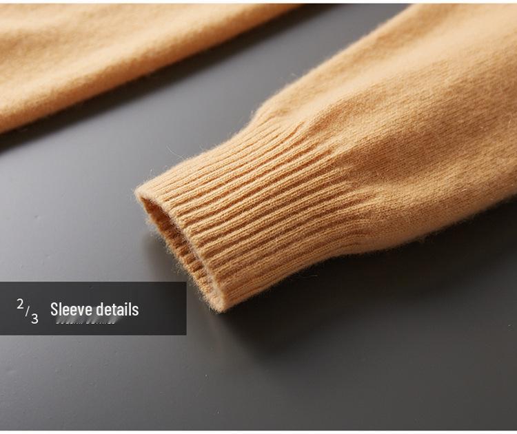 Men's Round Neck Cashmere Sweater - Business Casual, Loose Fit, Autumn Winter Knitwear