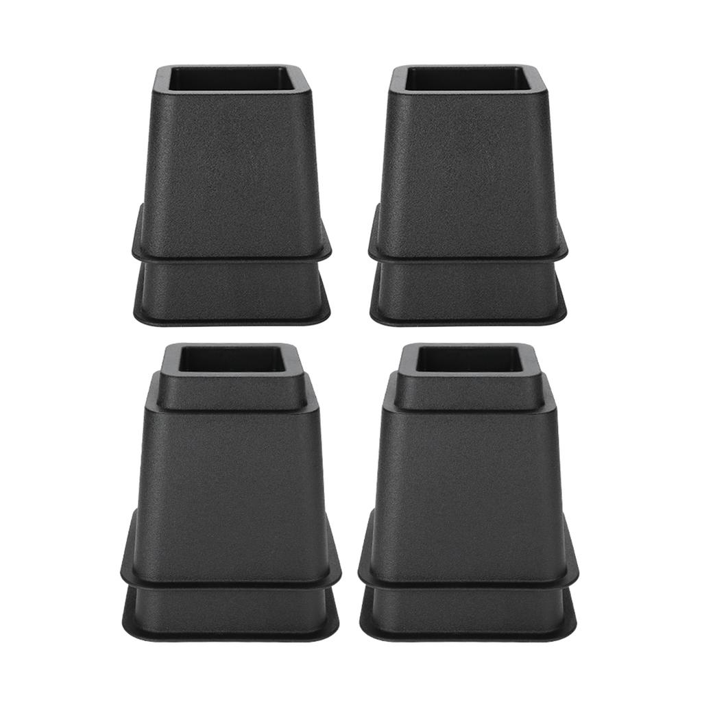 Furniture Raisers   Bed Chair Sofa Riser Feet Lift Set 4 x 5"& 4 x 3" Black