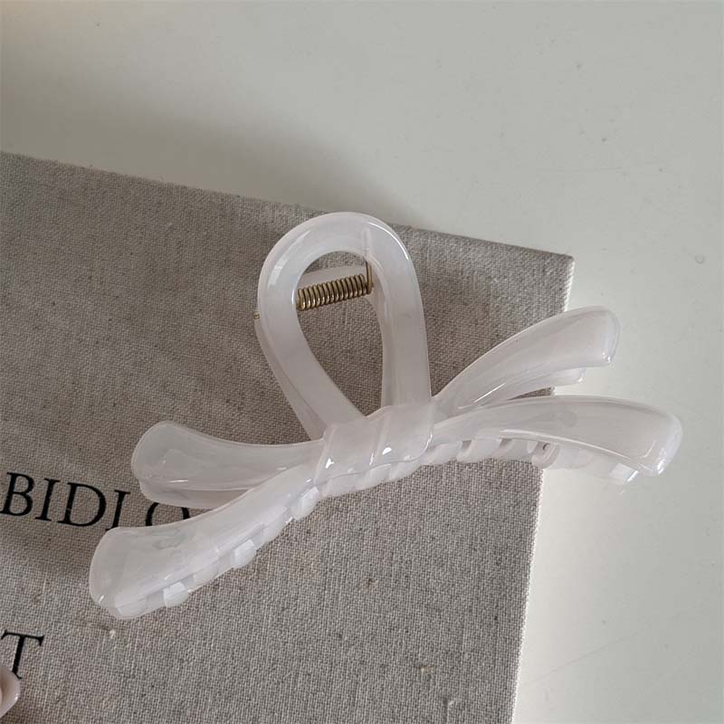 Korean Candy Color Cross Bow Hair Claw For Women Girls Sweet Acrylic Large Shark Clip Ponytail Headdress Hair Accessories
