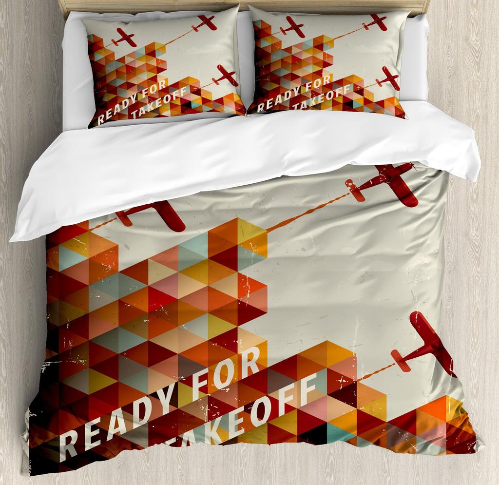 Triangles Duvet Cover For Teens Adults Lightweight Quilt Cover With 2 Pillowcase Colorful Abstract Geometric Pattern Bedding Set
