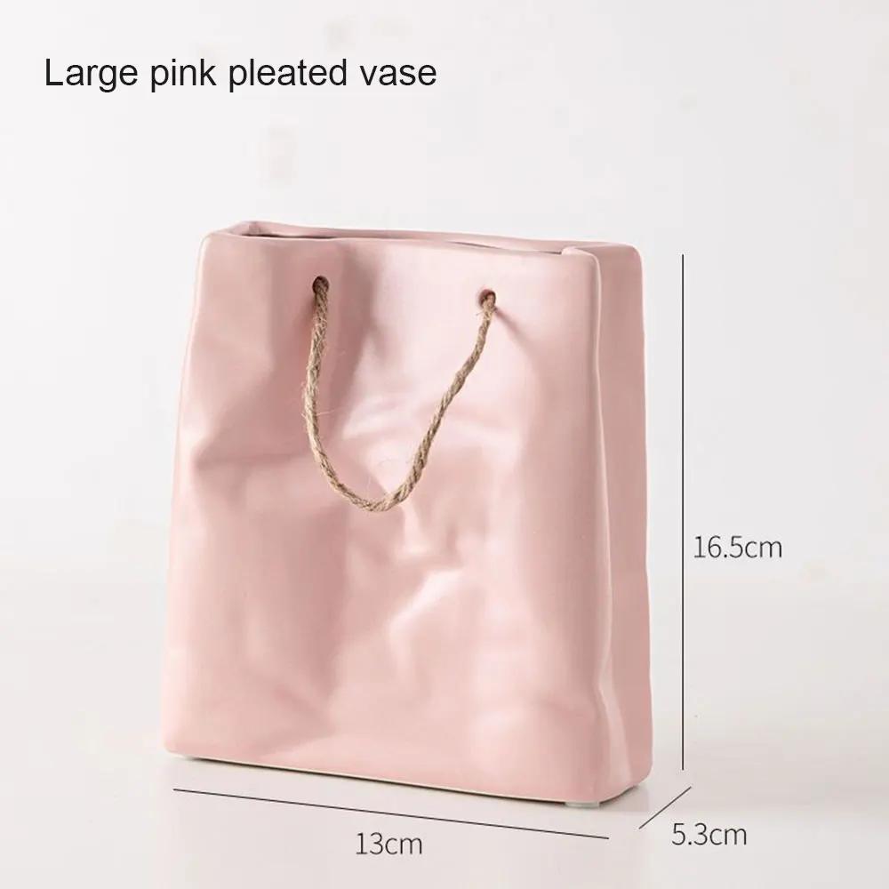 Keramikvase Nordisch Kreatives Einkaufstaschendesign Handtasche Trockenblumenarrangement Einfache Wohnzimmer Simulation Dekoration
