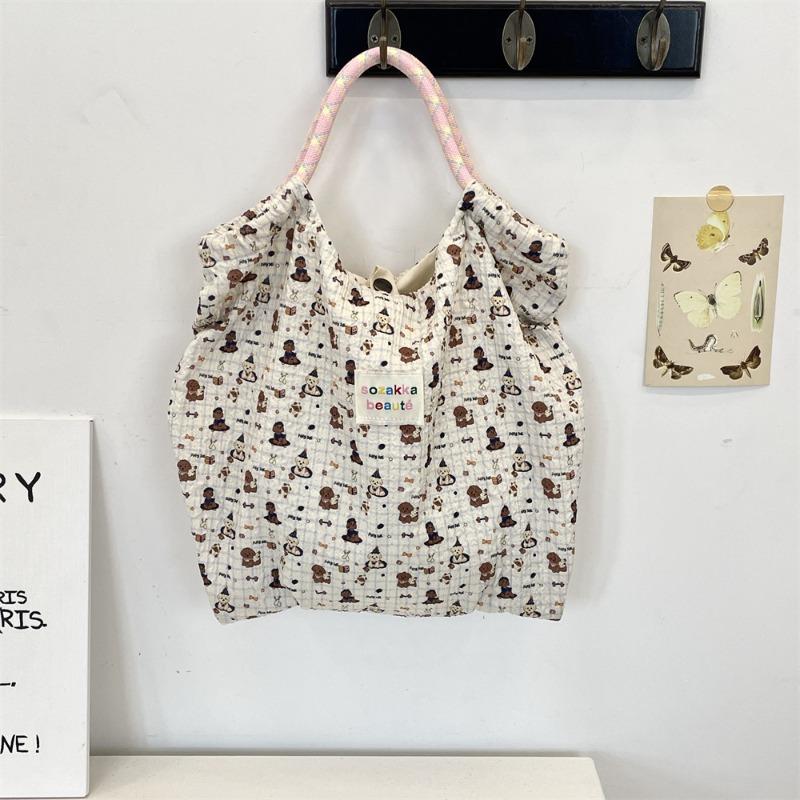 

44 Rope Handbag Embossed Canvas Bag Female Shopping Bag Student Female
