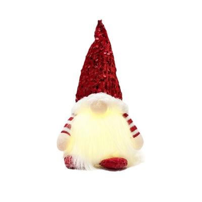 Pailletten Weihnachtsmann Gesichtsloser Zwerg Puppe Nachtlicht Plüschpuppe Weihnachten Dekorationen Feiertagsdekoration Neujahrsgeschenk Leuchtende Zwerg Puppe