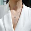 S Silver Moissanite Lucky Clover Pendant Necklace Necklace