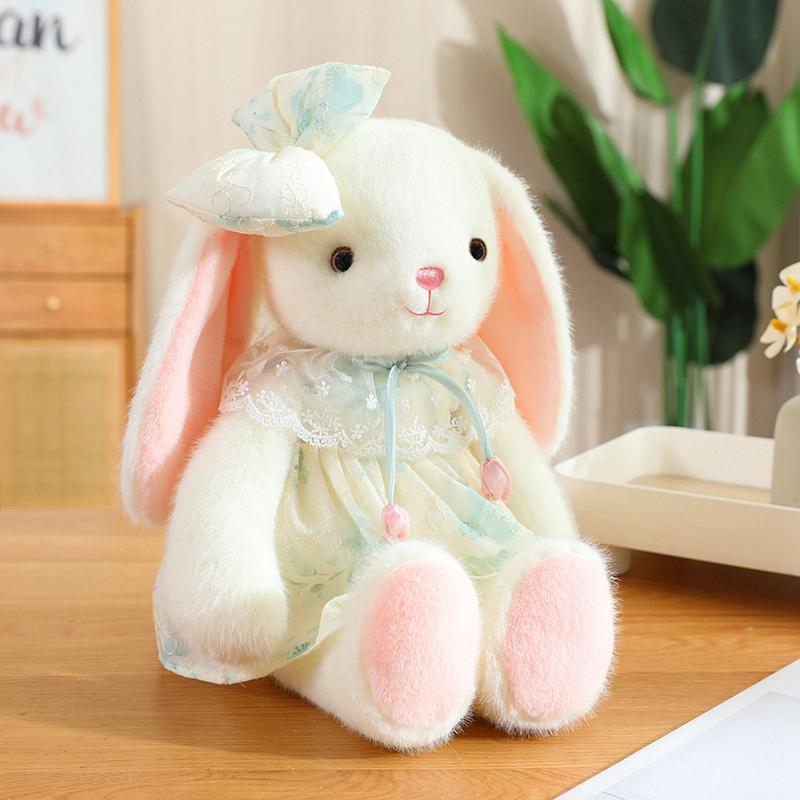 40/50cm Kawaii Nice Dressed Bunny Plush Toy Soft Stuffed Animal Rabbit Plushie Doll Birthday Christmas Gift for Girls Kids