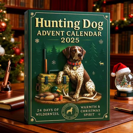 Hunting Dog Advent Calendar 2025 24 Days Acrylic Ornament with Canine Themes Christmas Countdown Decor for Tree Dog Lovers