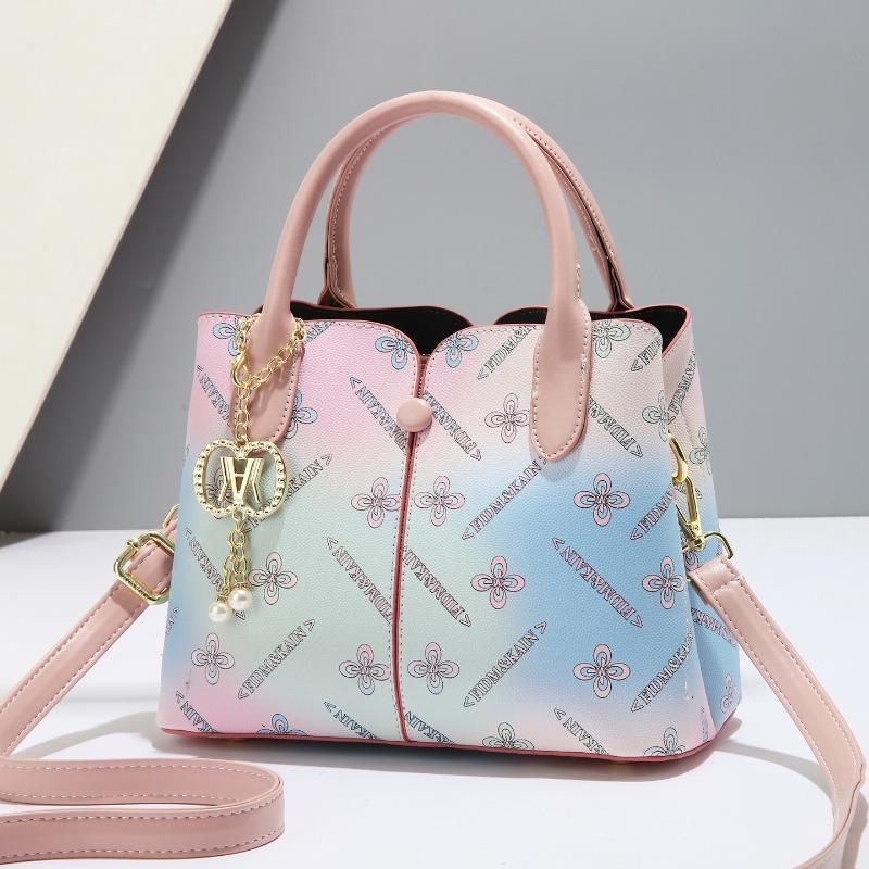 New high-end spring and summer printing color large-capacity letter bag niche light luxury fashion versatile shoulder bag