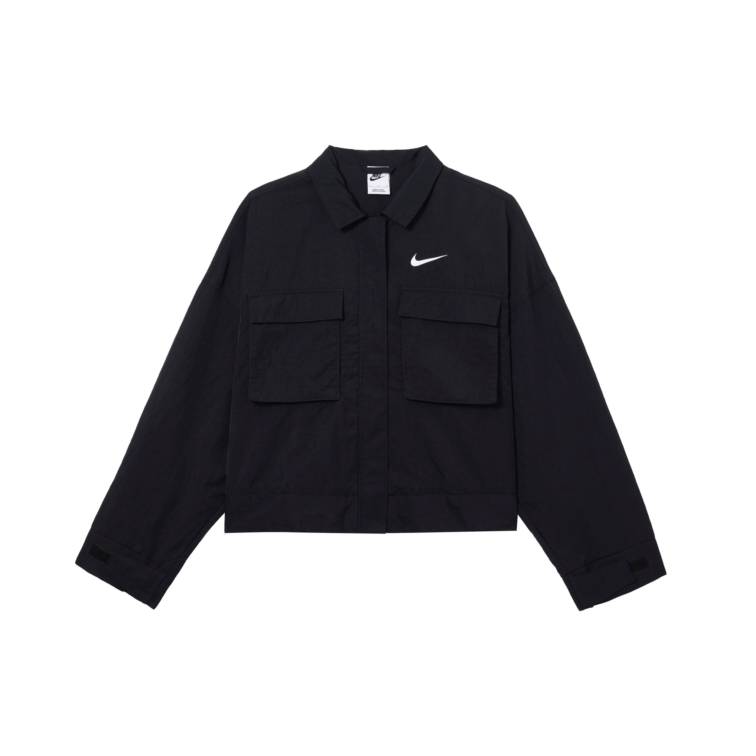 

Nike SS22 однотонная тканая короткая куртка с большими карманами женская верхняя одежда черная DM6244-010 XL