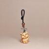 Golden Sandalwood Zodiac Animal Carving Keychain - Solid Wood Cultural Craft