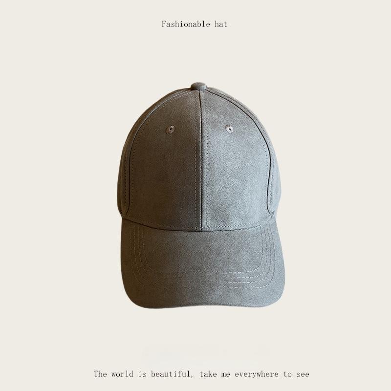 

Fashion Adjustable Suede Baseball Caps For Men Women Autumn Winter Solid Retro Snapback Hip Hop Hat Unisex Street Sun Visor Caps 56-59cm сірий колір