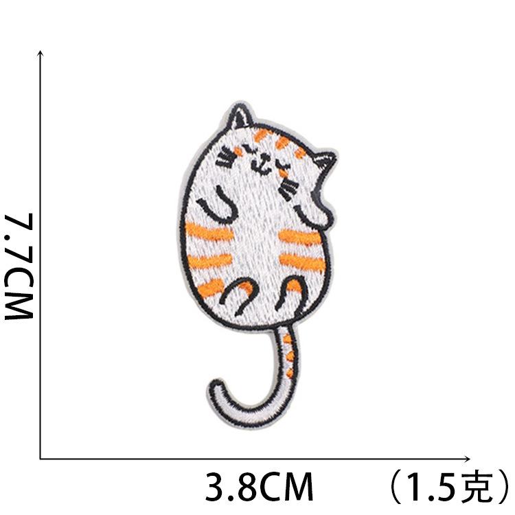Cute Cat Family Embroidery Cloth Sticker Ironing Patch Sticker Computer Embroidery Label Cartoon Flower Cat Embroidery Sticker Kitten