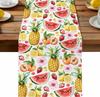 Summer Fruit Pineapple Lemon Strawberry Linen Table Runner Party Decor Reusable Kitchen Dining Table Runner Wedding Decorations