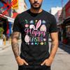 Happy Easter Bunny Eggs Flowers Spring Festival Men T Shirt Cotton Short Sleeve Summer Top Gift for Men Casual Fashion Tees