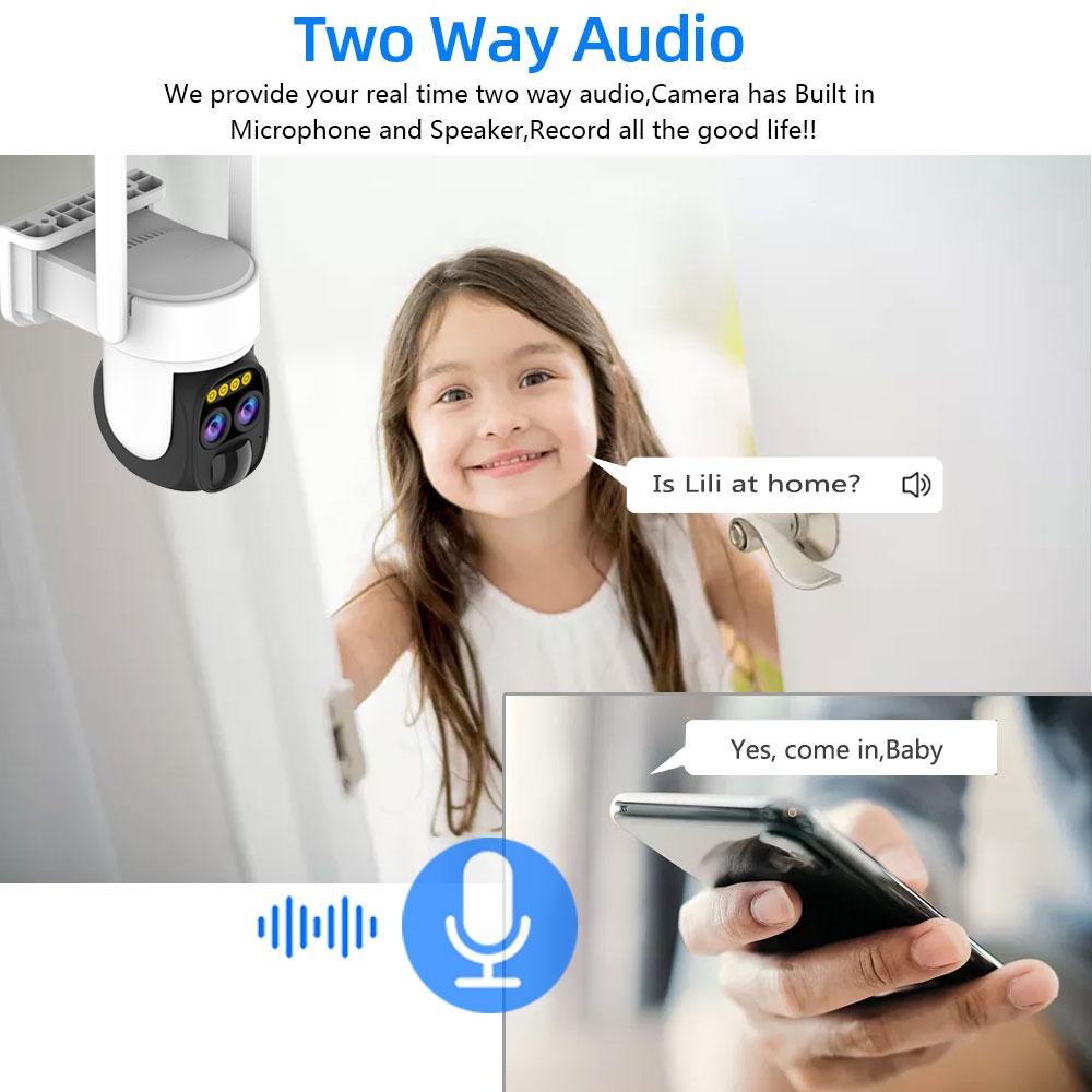 WiFi/4G Solar-powered Surveillance Camera, High-definition Dual-lens Night Vision Recorder