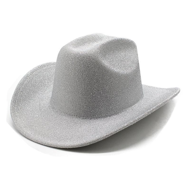 One-Word Matte Cowboy Hat Woolen Hat Western Top Hat Men'S And Women'S Party Decorative Holiday Hat