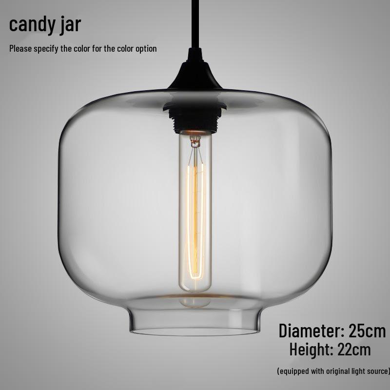 Nordic Retro Glass Pendant Light for Bar, Cafe, or Restaurant – Simple, Creative Single Head Lampshade Lighting