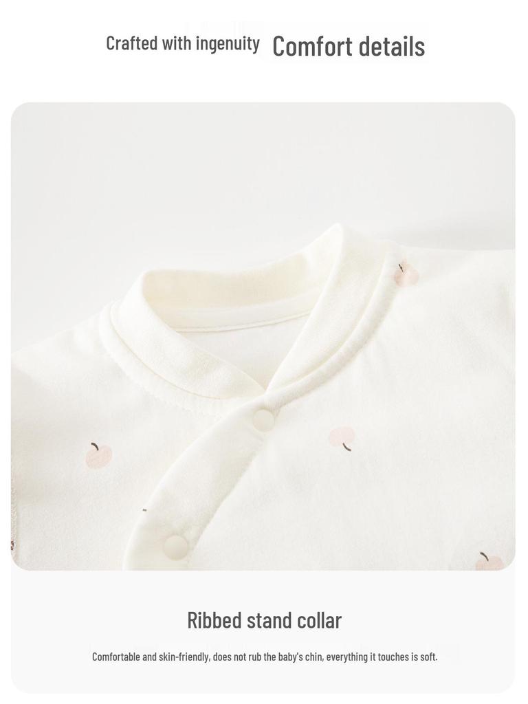 Klasse A Baumwolle Baby Langarm-Oberteil & High-Waist Hose Set, Druckknöpfe, Ganzjahresartikel, Leicht, Neugeborenen Unterwäsche