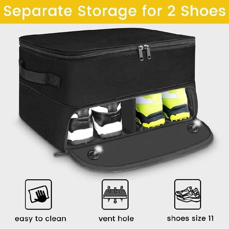 2 Layer Golfs Trunk Organizer Golfs Car Locker with Individual Compartment for 2 Pair Shoes, Golfs Car Storage Organizer